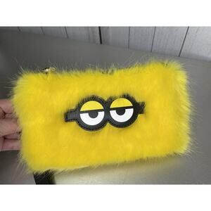 Kipling x Minions Kevin Furry Bright Yellow Wristlet Wallet NWOT
